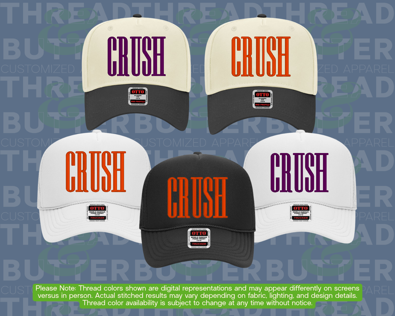Crush Softball: OTTO Trucker Hats with Puff Embroidery