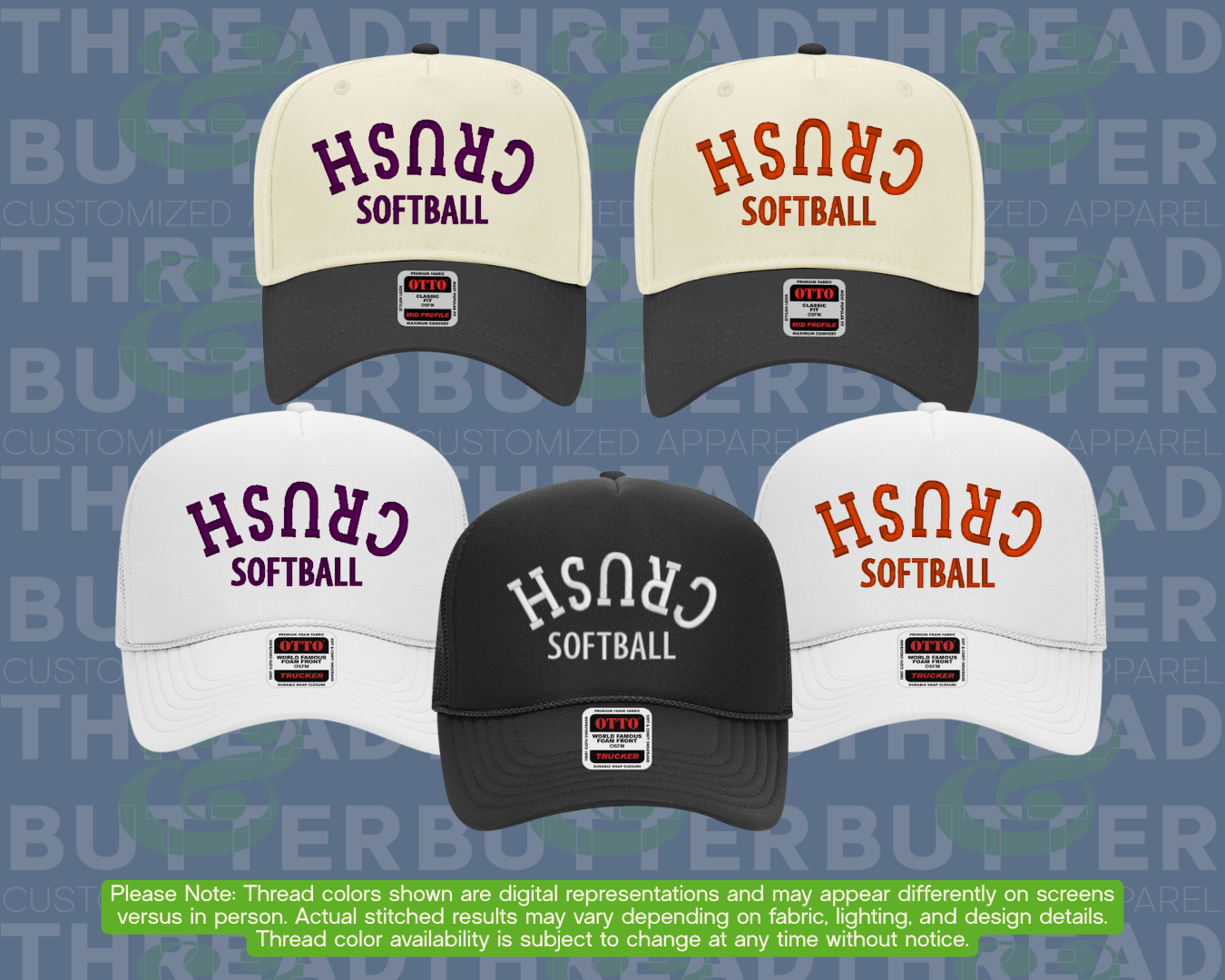 Crush Softball: Upside Down OTTO Hat with Puff Embroidery