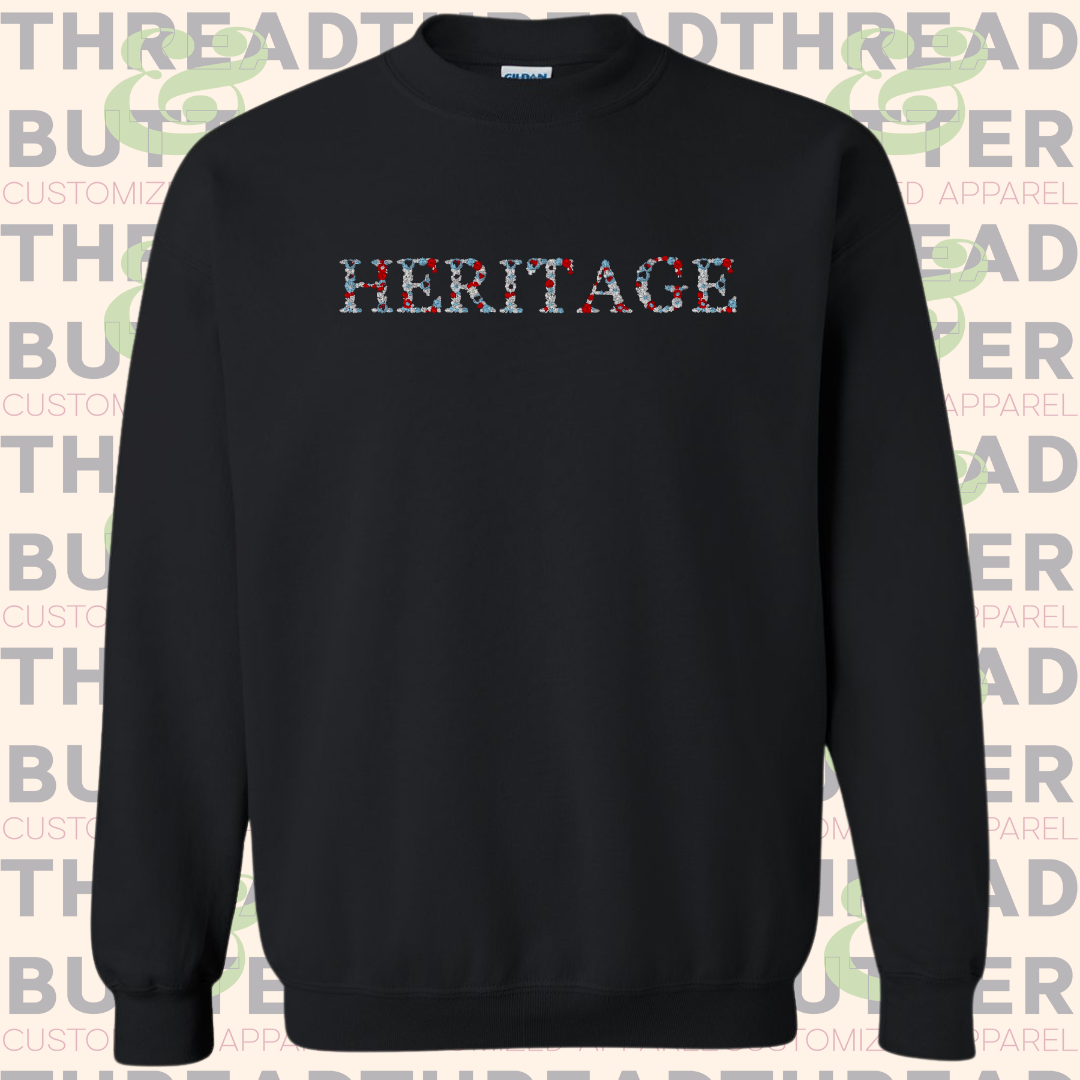 Floral Embroidered School Spirit Sweatshirt
