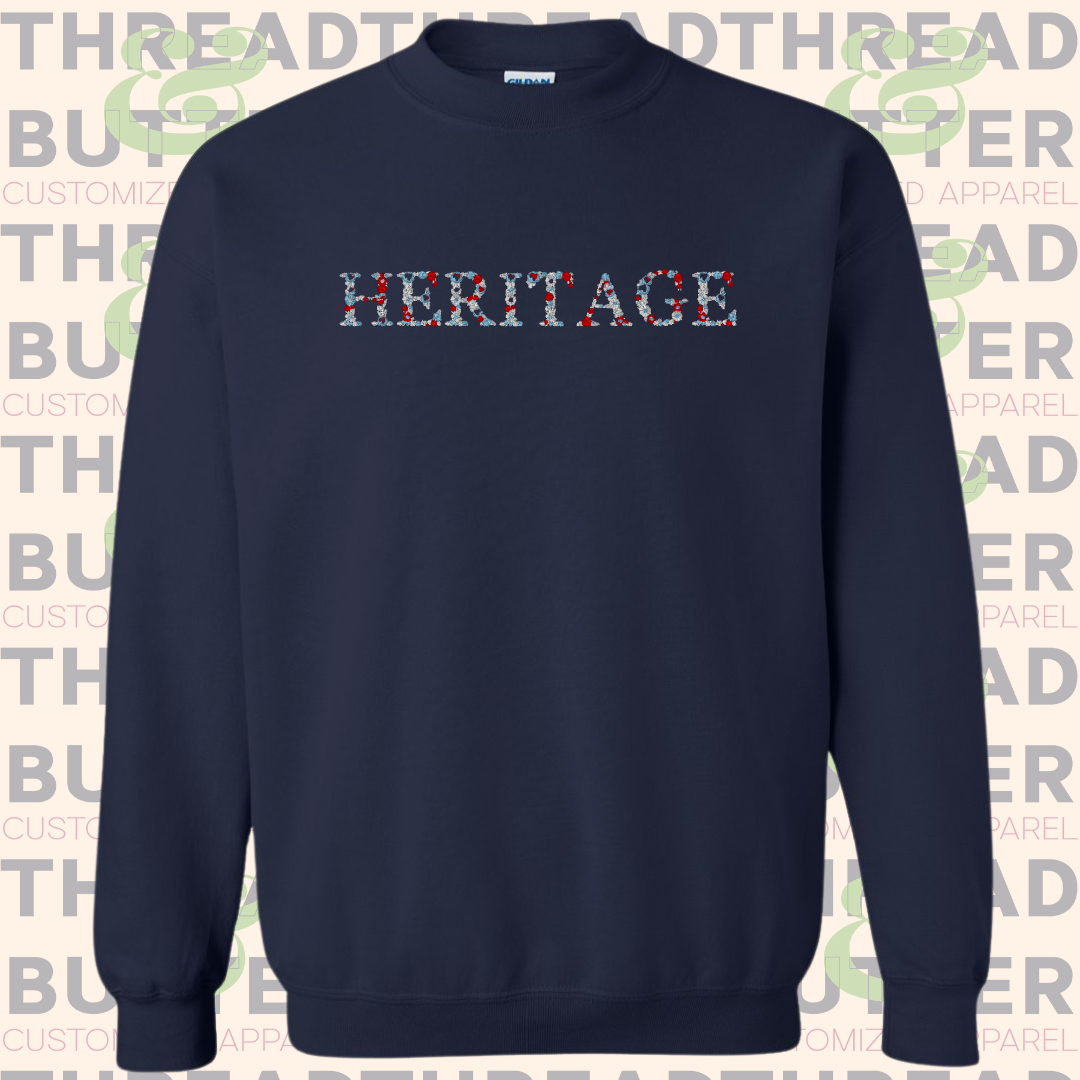 Floral Embroidered School Spirit Sweatshirt