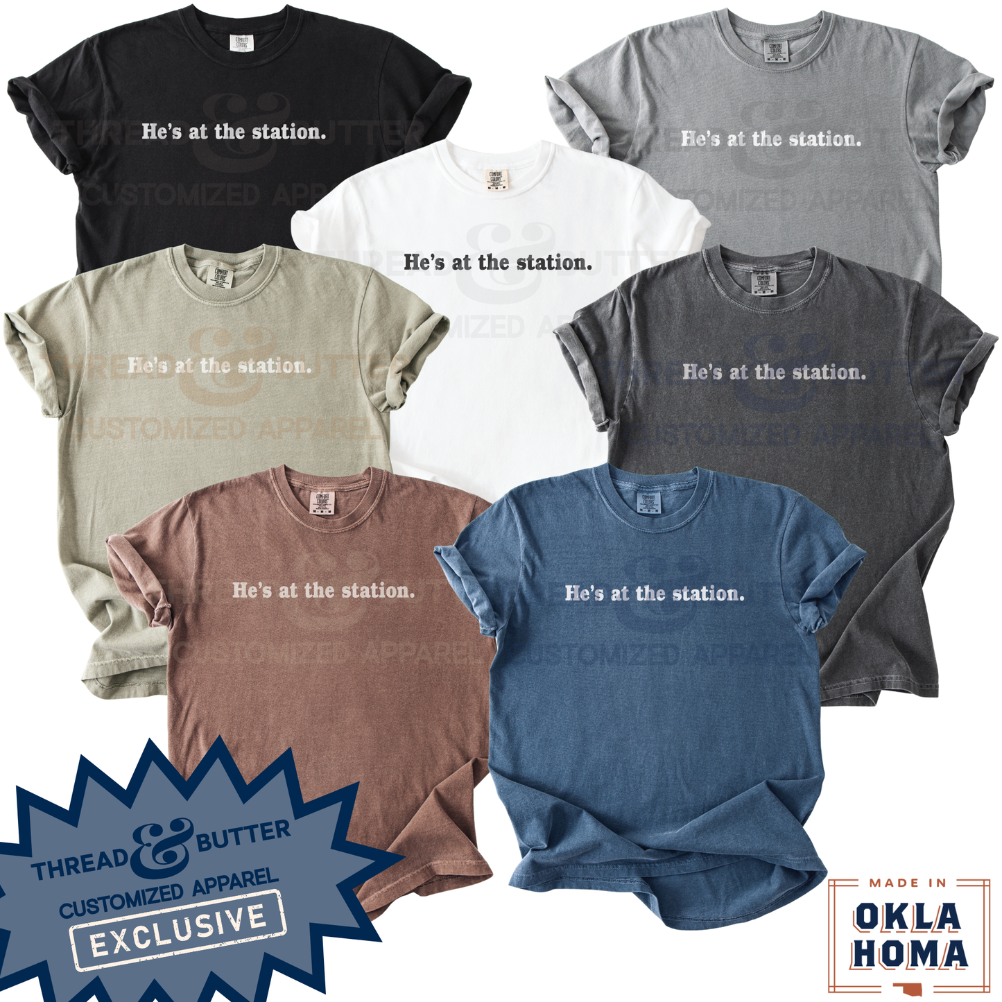 "He's at the station." Neutral Shirts