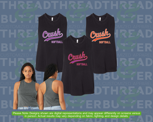 Crush Softball: Bella+Canvas Racerback Crop Tank