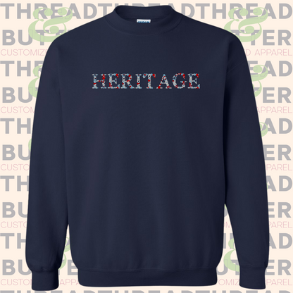 Floral Embroidered School Spirit Sweatshirt