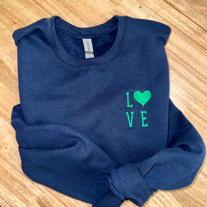 Embroidered "Love" Sweatshirt – Preppy, Personalized & Locally Made