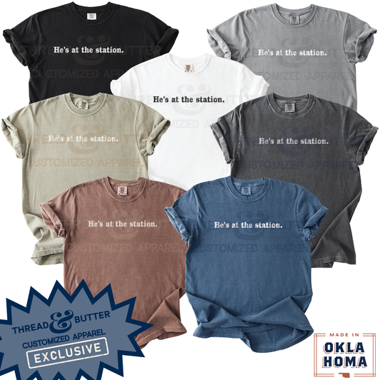 "He's at the station." Neutral Shirts