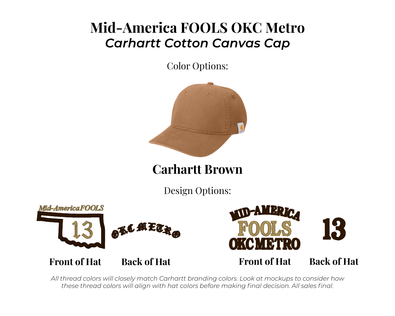 Mid-America FOOLS - Carhartt Cotton Canvas Cap